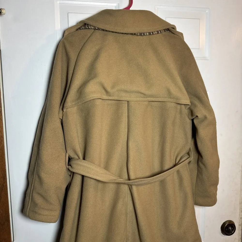 Vintage 70s 80s‎ Camel Wool Overcoat Women's Full Length ILGWU Union Made USA